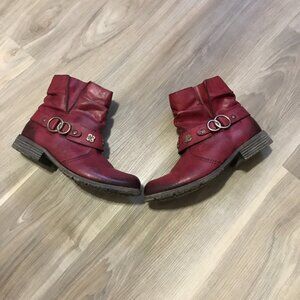 Rieker Antistress Ladies Leather Burgundy Ankle Boots Size 39